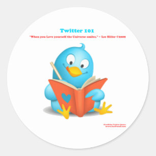 Twitter 101: Love Yourself Quote Apparel Gifts Classic Round Sticker