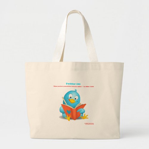 Twitter 101 Love Yourself Quote Apparel Gifts Large Tote Bag