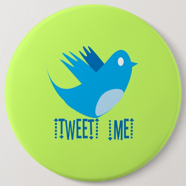 Twitter Bird Follow Me- Choose Background Color Pinback Button (Front)