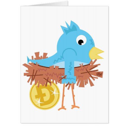 Twitter Bird Laying A Golden Doge Coin Egg Crypto  Card
