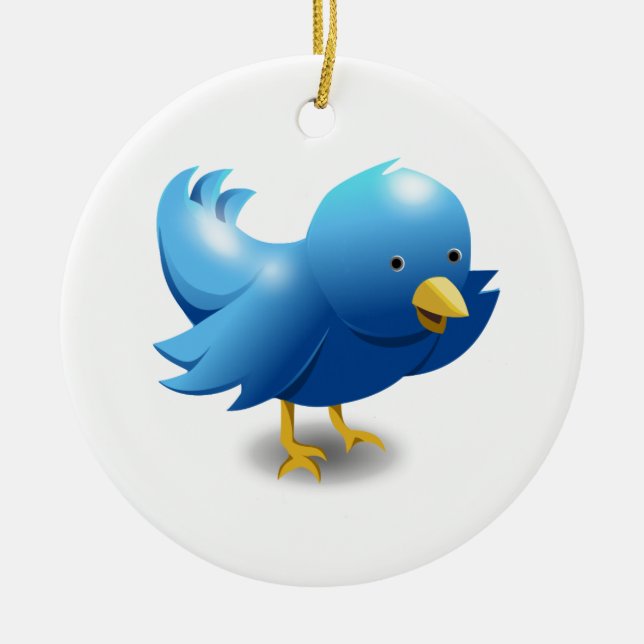 Twitter bird logo ceramic ornament (Front)