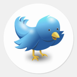 Twitter bird logo classic round sticker