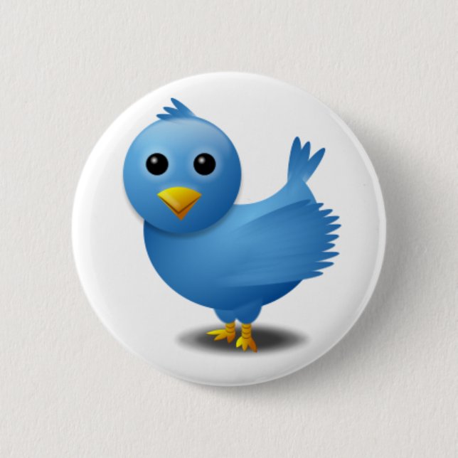 Twitter bird pinback button (Front)