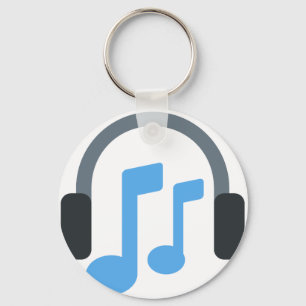 Twitter emoji - Music, Headphone Keychain