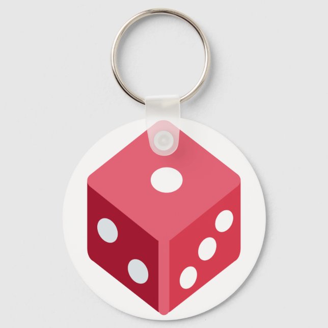 Twitter emoji - Red dice Keychain (Front)