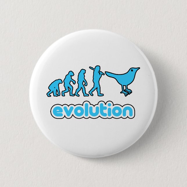 Twitter evolution pinback button (Front)