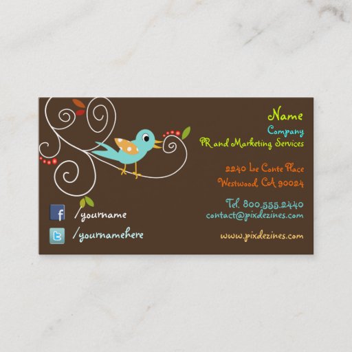 Customizable Twitter/facebook Business cards