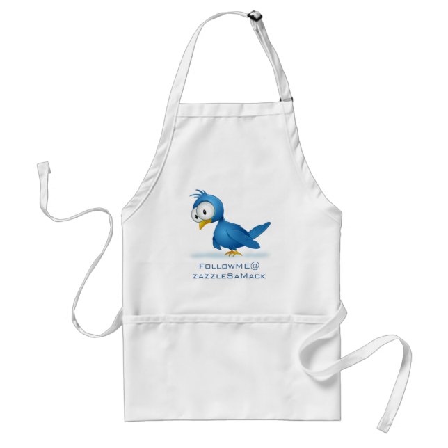 Twitter Follow Me @ Your User Name Adult Apron (Front)