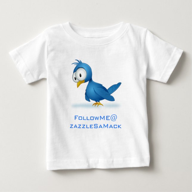 Twitter Follow Me @ Your User Name Baby T-Shirt (Front)