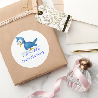 Twitter Follow Me @ Your User Name Classic Round Sticker