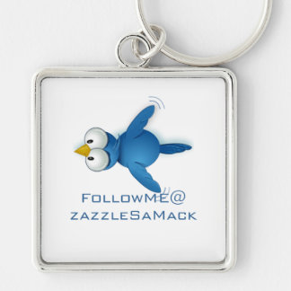 Twitter Follow Me @ Your User Name Keychain