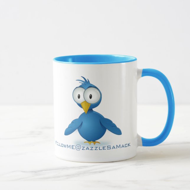 Twitter Follow Me @ Your User Name Mug (Right)