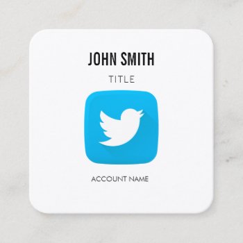 Twitter Icon Logo Editor Profile Promotional Square Business Card by Pip_Gerard at Zazzle