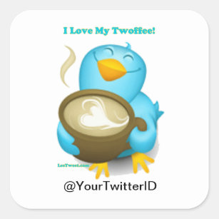 Twitter ID I Love My Twoffee Gifts Apparel Square Sticker