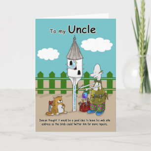 twitter in funny Uncle Birthday card