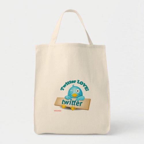 Twitter LOVE ApparelGifts  Collectibles Tote Bag