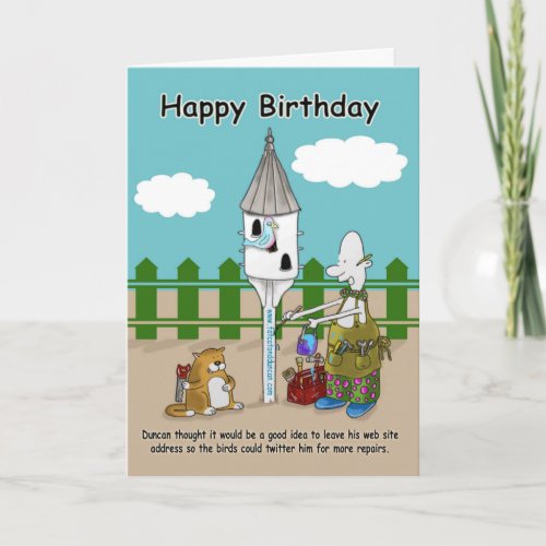 twitter me funny Happy Birthday card