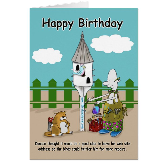 twitter me funny Happy Birthday card