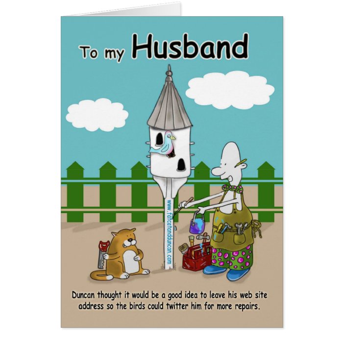 twitter me funny Husband Birthday card