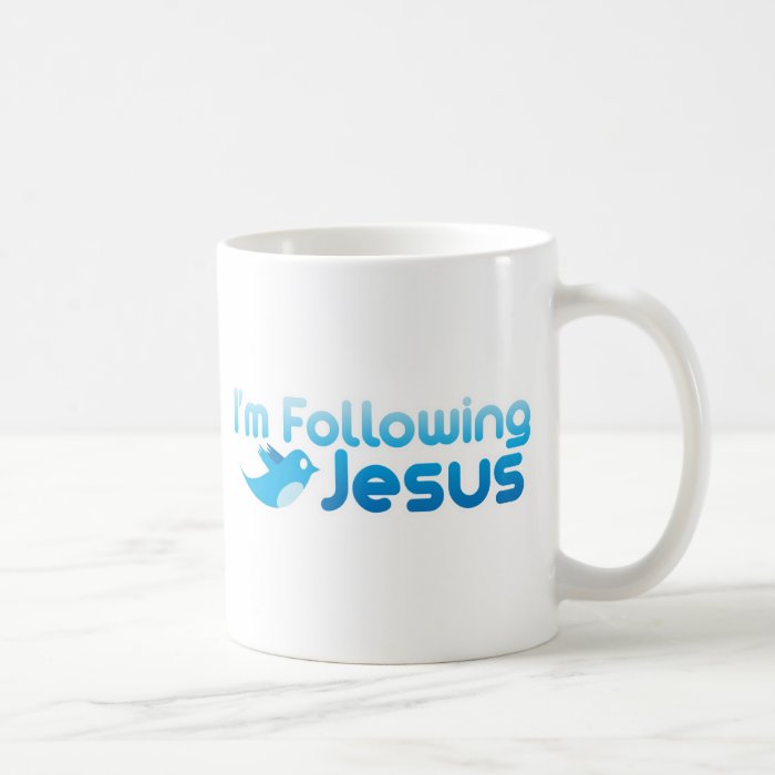 Twitter me I'm Following Jesus Christ Mugs