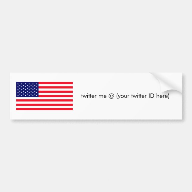 twitter me United States Flag The MUSEUM Zazzle Bumper Sticker (Front)