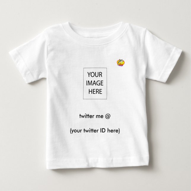 twitter me @ (your twitter ID here) Dolphin Design Baby T-Shirt (Front)