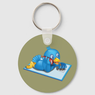 Twitter On The Phone Keychain
