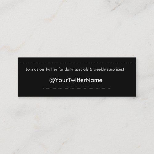 Twitter Specials 1 CUSTOMIZE IT! blk 1sd dashes Business Cards