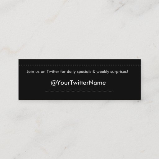 Customizable Twitter Specials 1 CUSTOMIZE IT! blk 1sd dashes Business Cards