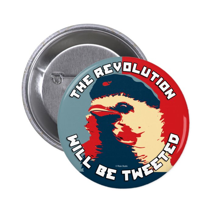 Twitter the Revolution Che Bird Buttons