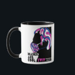 TWiV Masks are Cool mug<br><div class="desc">Stand out in a crowd and delight your inner science geek with this bold, fun masks are cool mug. The design was inspired by Milton Glaser’s iconic Dylan poster. This cool mug is perfect for any fun-loving nerd, microbiologist, virologist and biology enthusiast. Steampunk Phage - Where science, art, and imagination...</div>