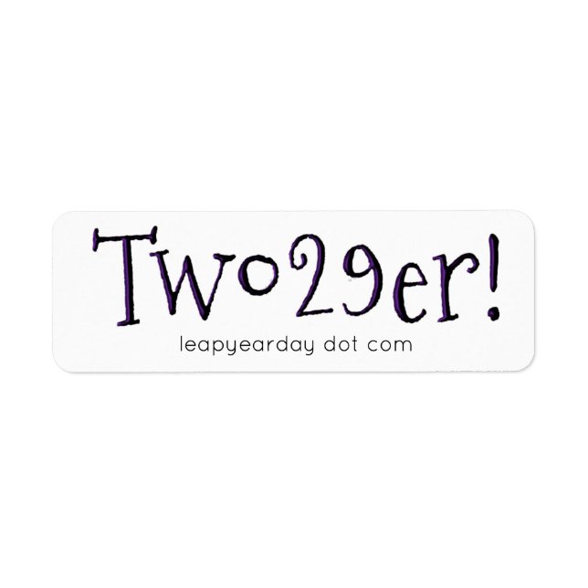 TWO 29'ER Return Address Label (Front)
