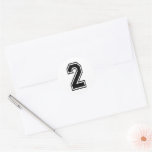 Two 2 Black Sports Font Classic Round Sticker Two 2 Black Sports Font Classic Round Sticker