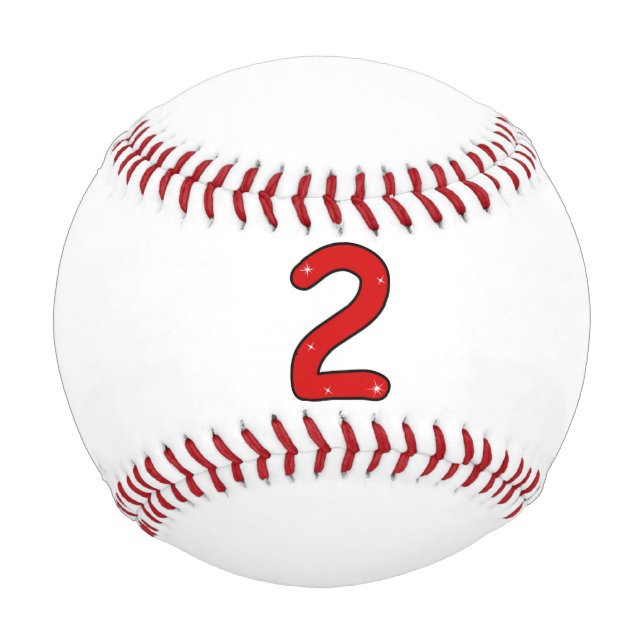 two, 2 years, second, 2 year old, date, number 2,  baseball (Front)