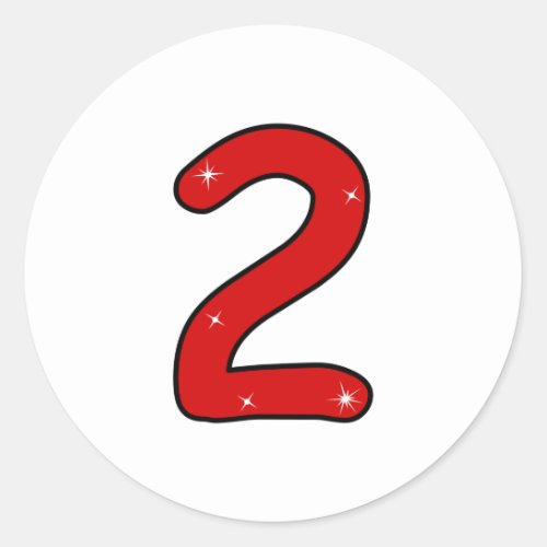 two 2 years second 2 year old date number 2  classic round sticker