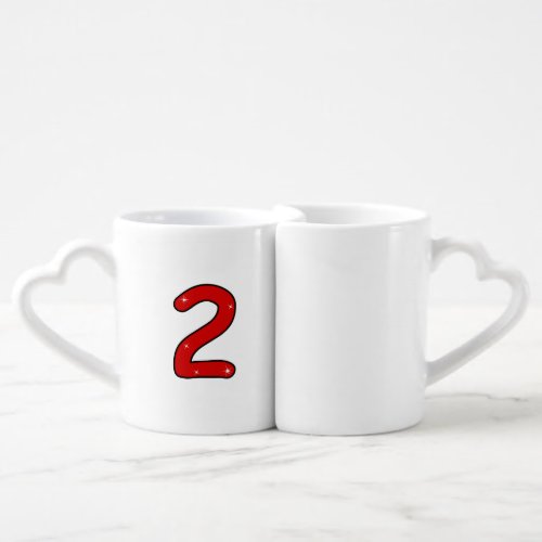 two 2 years second 2 year old date number 2  coffee mug set