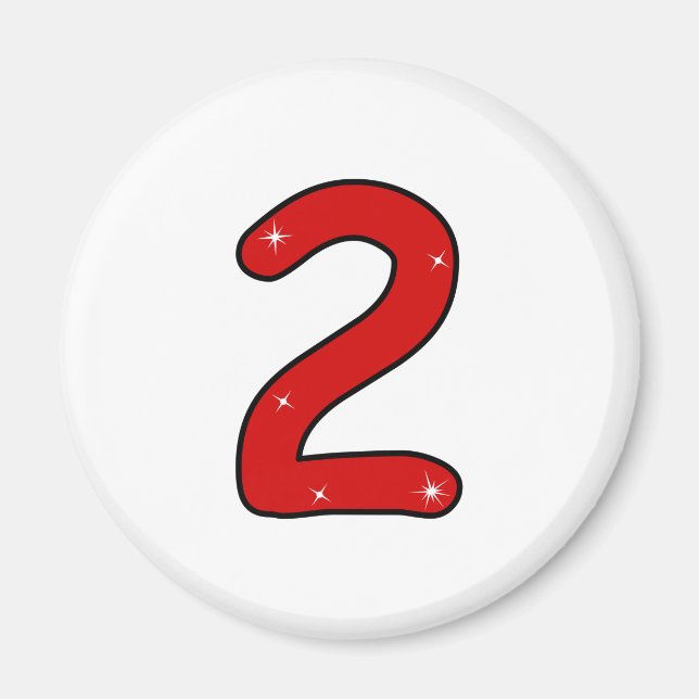 two, 2 years, second, 2 year old, date, number 2,  magnet (Front)