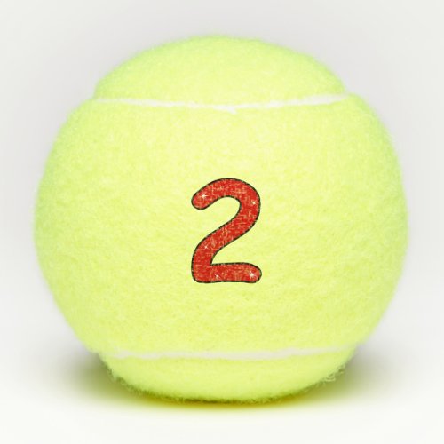 two 2 years second 2 year old date number 2  tennis balls
