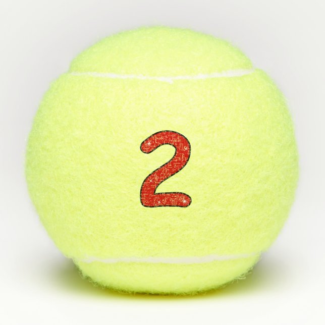 two, 2 years, second, 2 year old, date, number 2,  tennis balls (Front)
