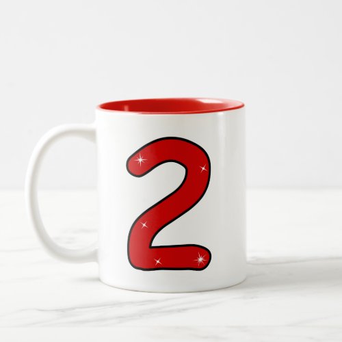 two 2 years second 2 year old date number 2  Two_Tone coffee mug