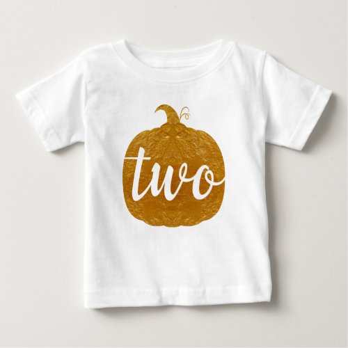 Two2nd Birthday Baby  Golden Pumpkin Baby T_Shirt