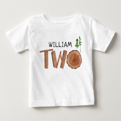 Two 2nd Birthday Custom Name Baby T_Shirt