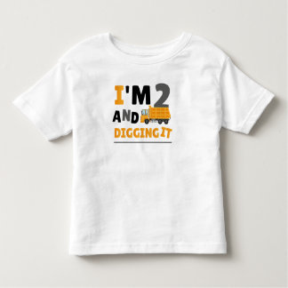 Two 2yr 2nd Birthday Construction Boy 2 Years Old Toddler T-shirt