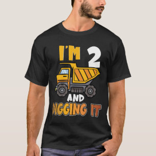 Two 2yr 2th Birthday Construction Boy 2 Years Old T-Shirt
