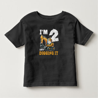 Two 2yr 2th Birthday Construction Boy 2 Years Old Toddler T-shirt