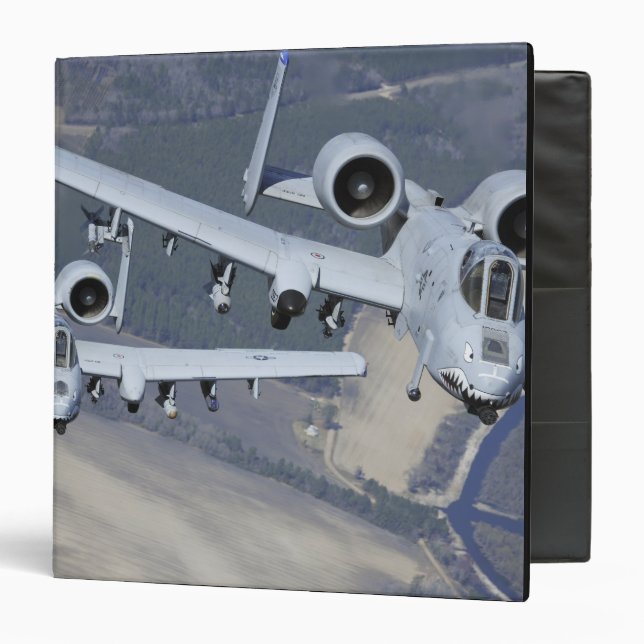 Two A-10C Thunderbolt II aircraft fly in format 3 Ring Binder (Front/Inside)