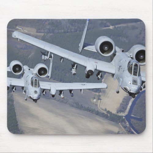 Two A_10C Thunderbolt II aircraft fly in format Mouse Pad