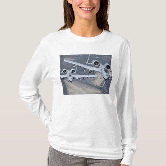 Two A-10C Thunderbolt II aircraft fly in format T-Shirt (Front)