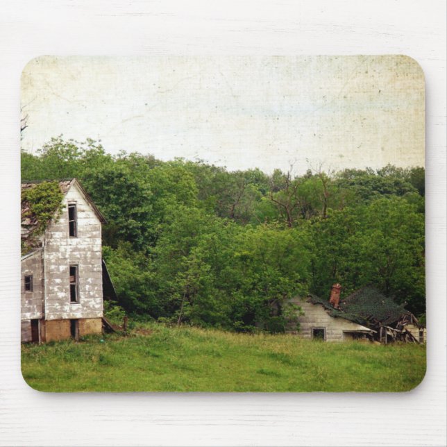 Two Abandoned Rural Missouri Houses Mouse Pad (Front)