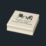 Two Adirondack Chairs Lake or Beach Wedding Rubber Stamp<br><div class="desc">Two Adirondack Chairs to match your wedding invitations found in my Zazzle shop. Perfect for your beach or lake themed wedding. Use for your Save the Date, Bridal Shower or Wedding Day favor bags. For inquiries about custom design changes by the independent designer please email paula@labellarue.com BEFORE you customize or...</div>